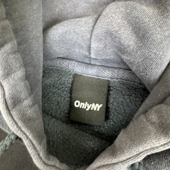 OnlyNY Hoodie Men's Small Blue Spell Out Sweatshirt Rap New York City Recycles - Picture 5 of 10